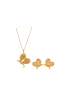 Dakkak Fashion 18K Gold Plated Unique Butterfly Design Necklace Set With Cubic Zircons, DK01